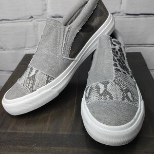 Camo and Snake Print Slip-On Sneakers